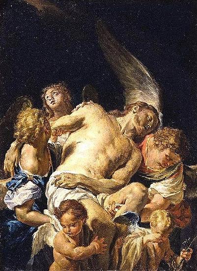 Francesco Trevisani Dead Christ Supported by Angels oil painting picture